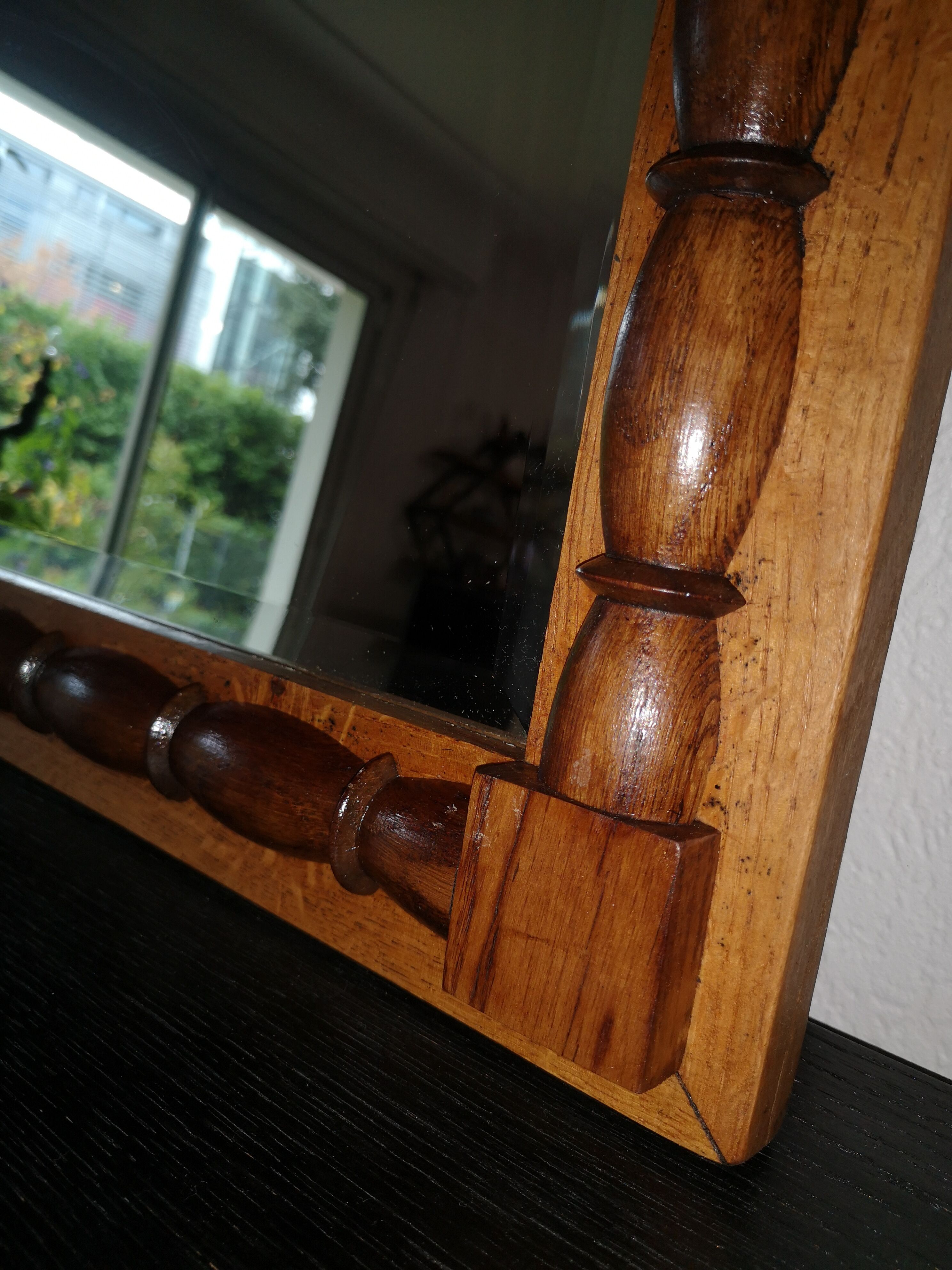 Solid oak mirror 84x42cm