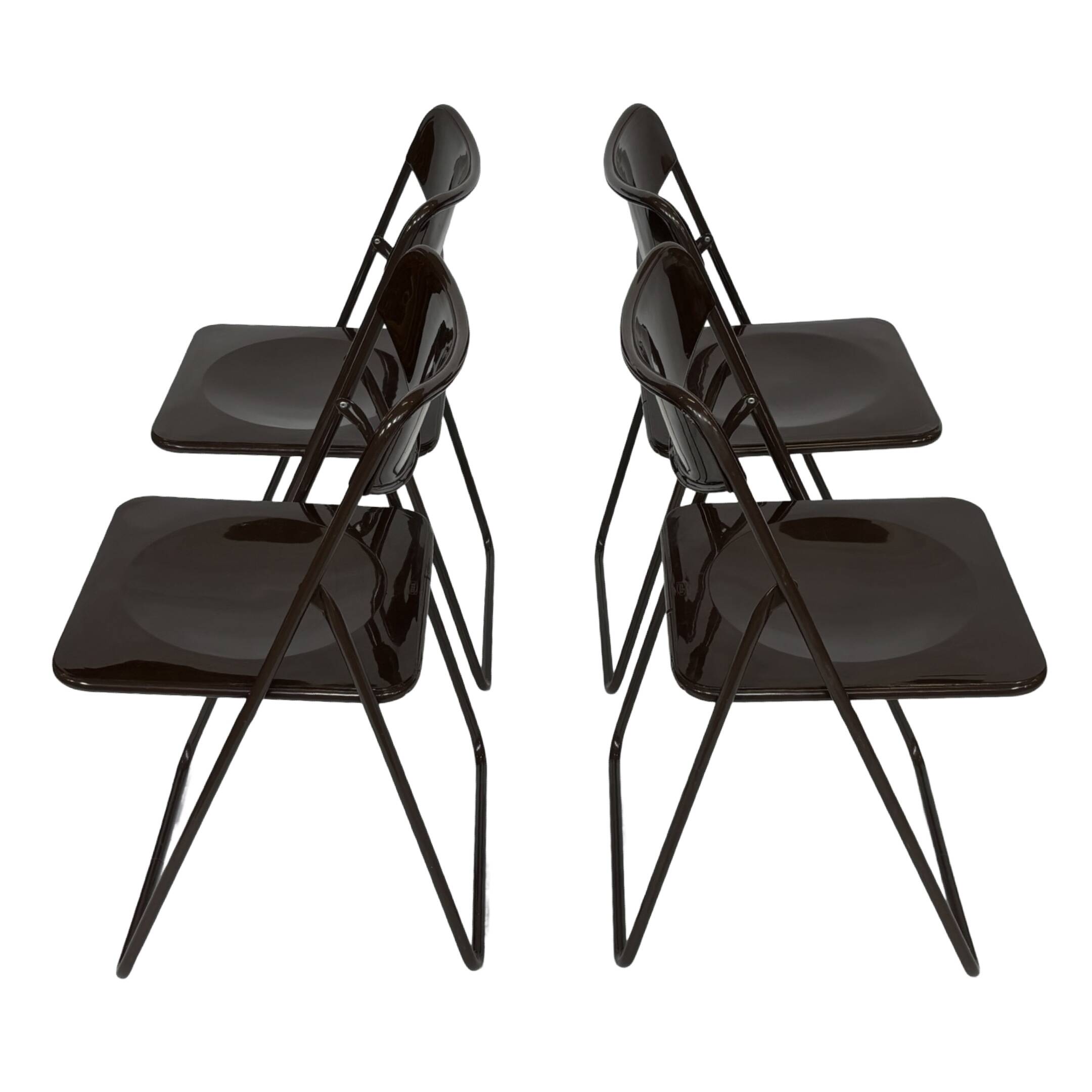Vintage Ted Folding chairs Niels Gammelgaard for Ikea - Set of four - in Dark Brown