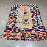 Multicolor carpet in boucherouite fabric 140x220cm