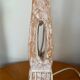 Wooden baluster lamp base with white cherry patina