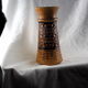 High arched vase, round hollow patterns and spikes, black and ocher seventies vibe - Bay Keramik - 70'