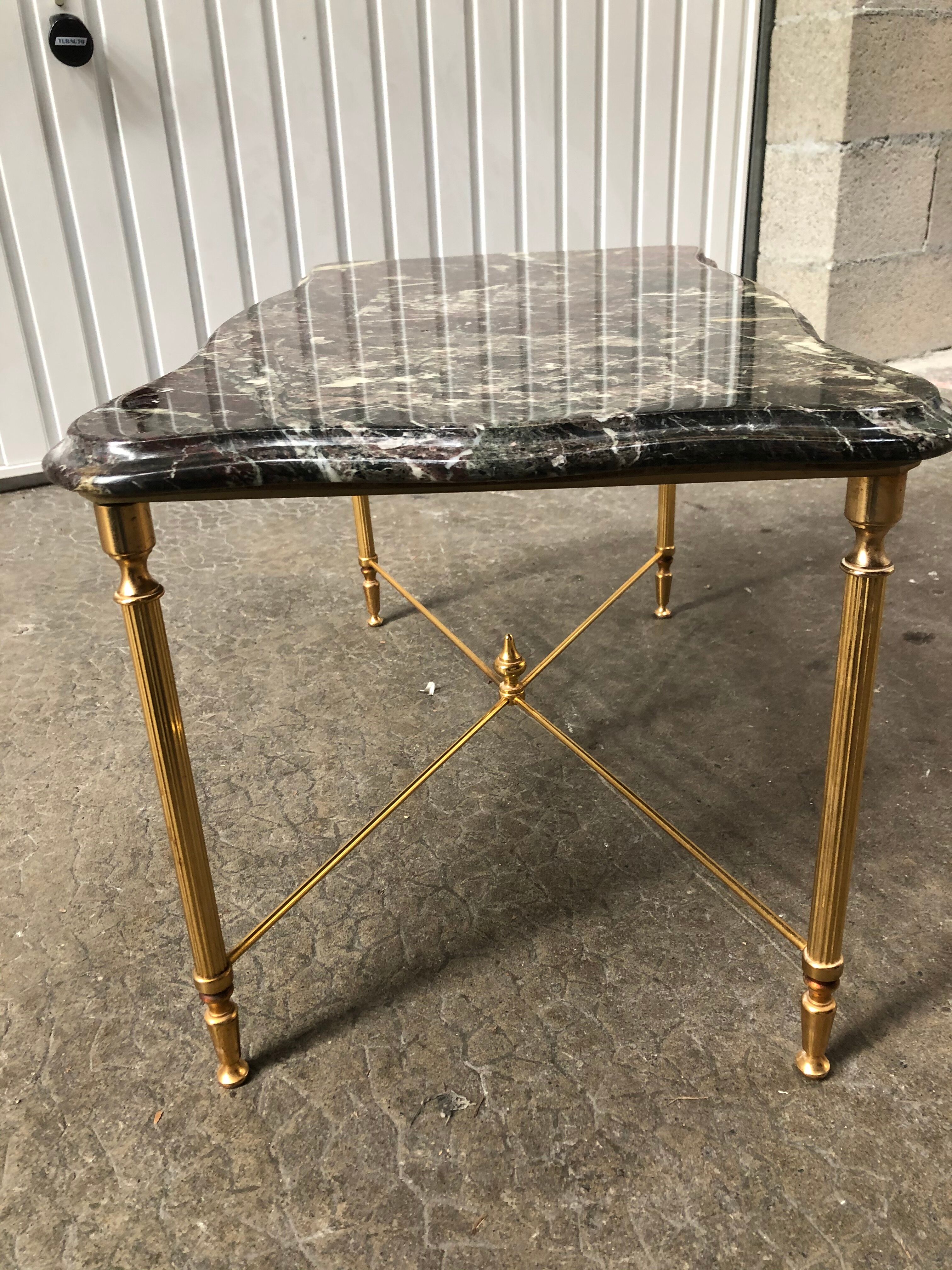 Brass and marble coffee table