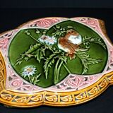 Onnaing? Art Nouveau slipware trivet with bird decoration, ceramic trivet, 1910