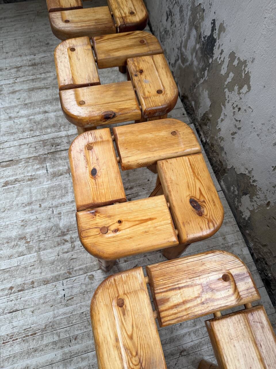 Set of 6 Olof Ottelin stools, Finland 1950.