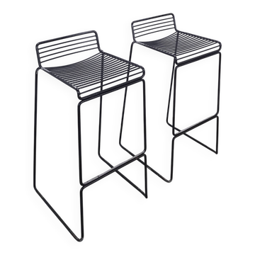 Set of 2 Black HAY Bar Stools, Hee Welling
