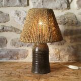 Le Cep stoneware bedside lamp with rope shade