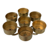 Vintage Solid Brass Seven-Light Candle Holder, Scandinavian Modern, 1970s
