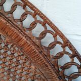 Vintage peacock rattan headboard