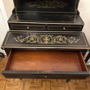 Napoleon III secretary with tiers - Blackened wood, enhanced with brass 19th century