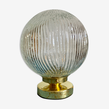 Lampe à poser globe vintage en verre