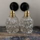 Pair of chiseled glass wall sconces