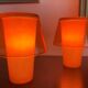 Paire de lampes de table orange Ikea Gavik design 90's