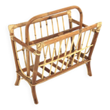 Scandinavian rattan magazine rack, Sweden, 1950