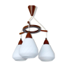 Mid Century Teak & Glass hanging lamp / chandelier