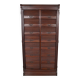 Antique Mahogany Filing Cabinet with Roll Down Tambour Doors, USA circa 1920