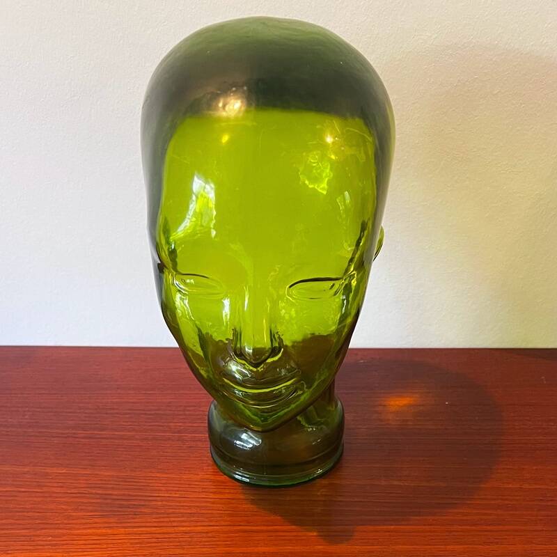 Green glass head