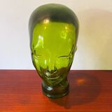 Green glass head