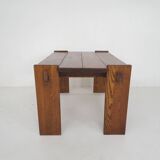 Solid oak dining table, The Netherlands 1970's