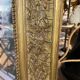 LARGE LOUIS XV STYLE ROCAILLE MIRROR IN GILT STUCCO FORAL DECOR ON PEDAL