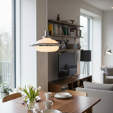 Space Age Chrome Pendant Lamp attributed to Gino Sarfatti, 1950s