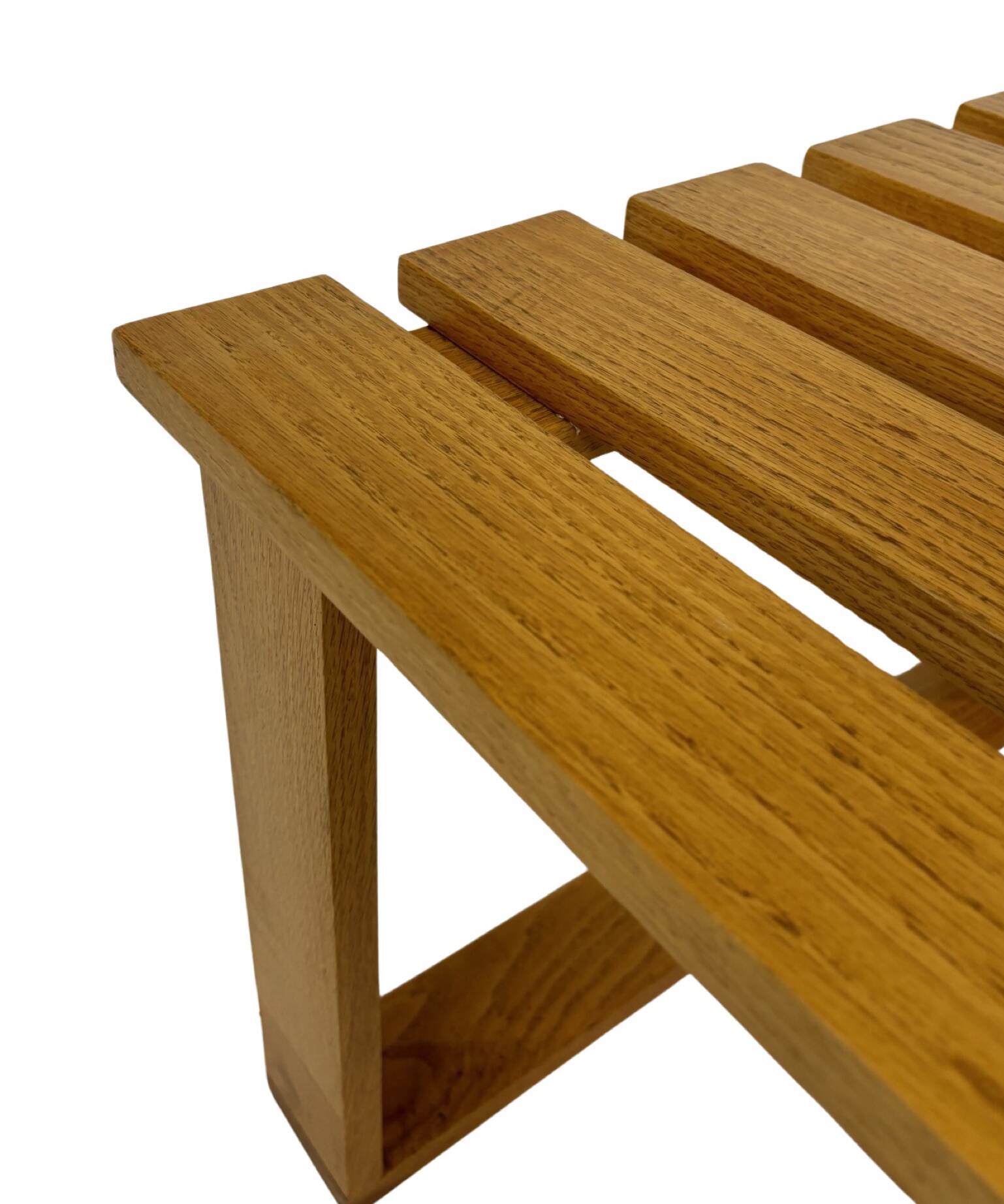 Vintage 1970s coffee table/side table, white oak slats slatted design