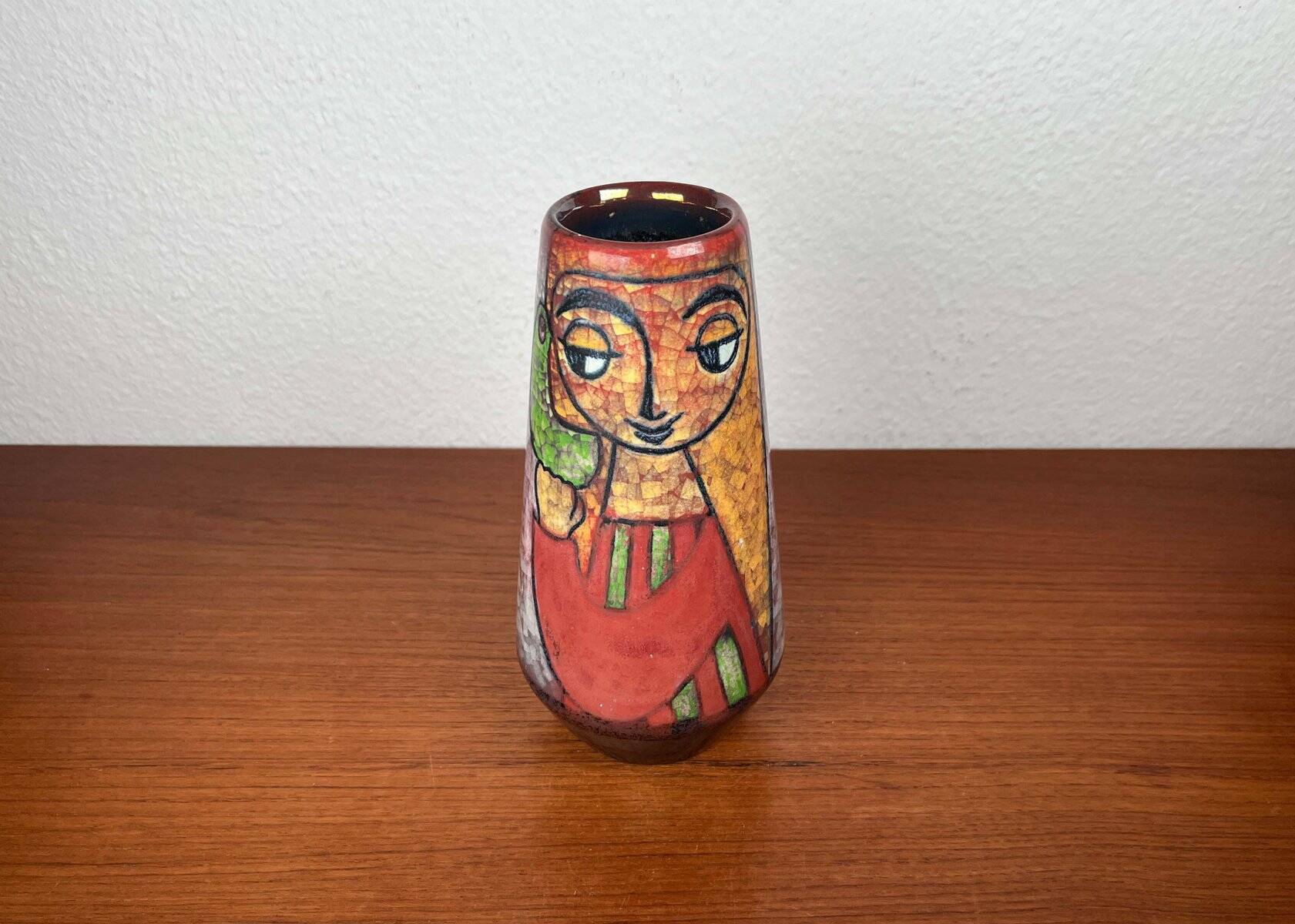 Danish studio pottery vase from the mid-century by Marianne Starck for Michael Andersen, 1960s.