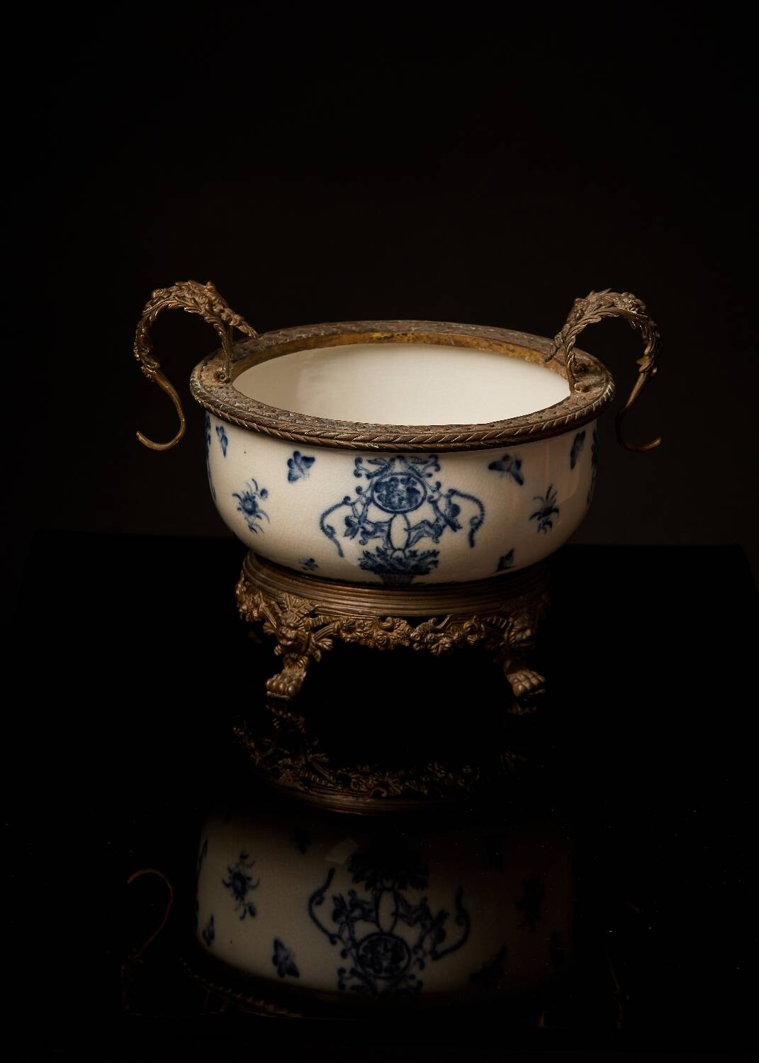 Bronze footed centerpiece