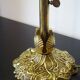 Bronze swan neck lamp, silk shade.