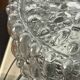 Small round wall light ceiling fixture in vintage moulded glass from the 1970s 1980s.