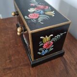 Vintage painted wooden jewel box