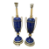 Giulia Mangani Table Lamps — Cobalt Porcelain & Brass, Pair 1990s