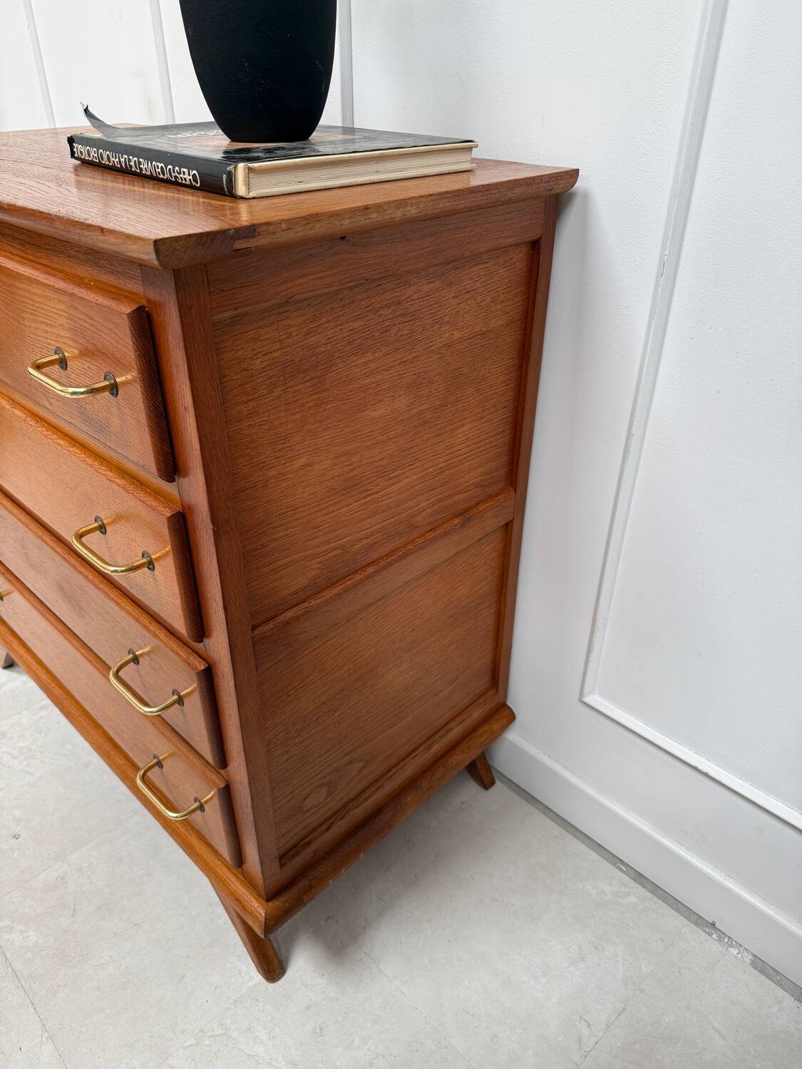 Vintage chest of drawers with compass feet