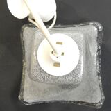 Suspension vintage en verre givré style fleur – Lampe plafonnier des années