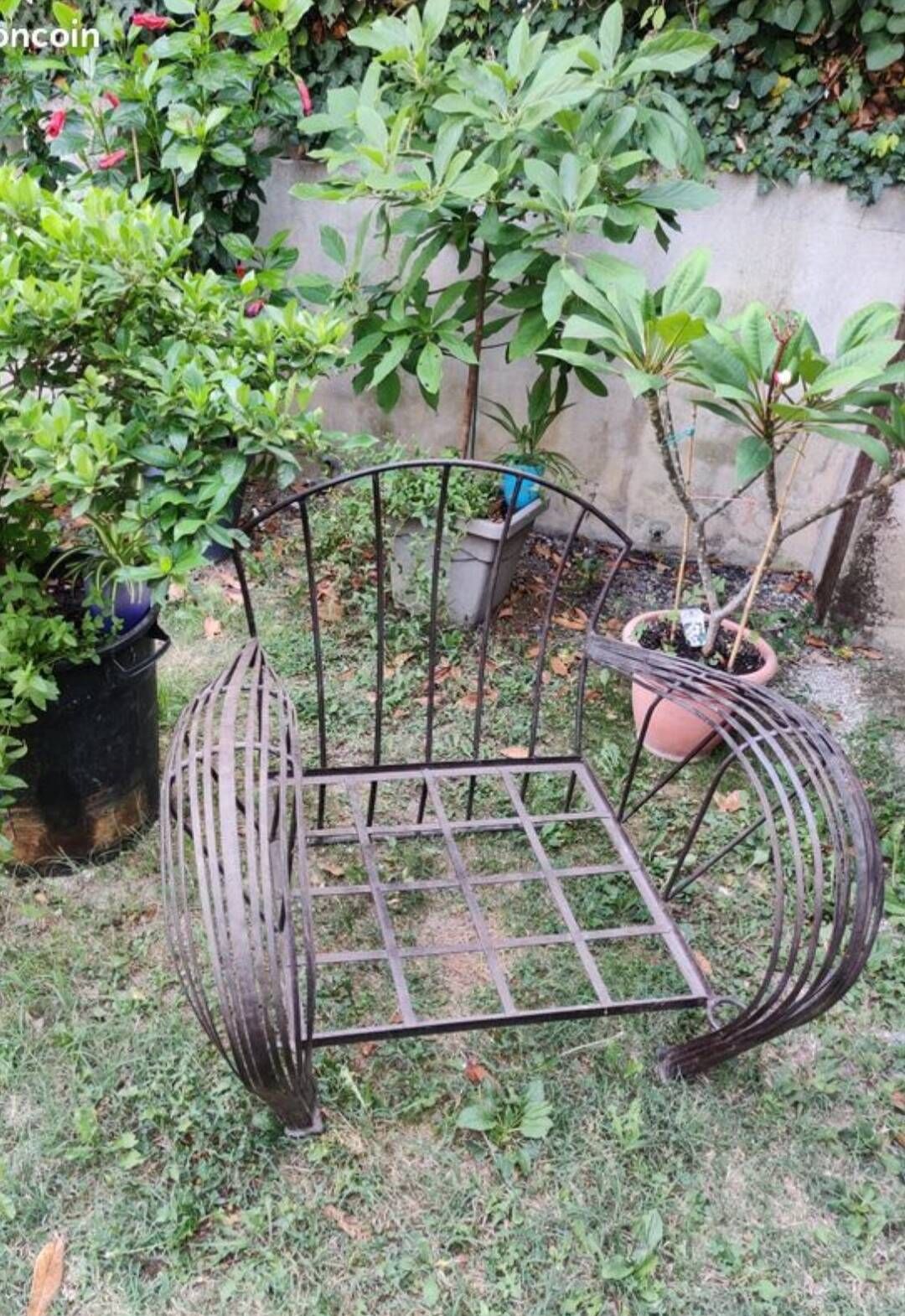 Wrought iron armchair