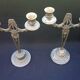 WMF Antique Art Nouveau Candlestick Pair Jugendstil  Germany