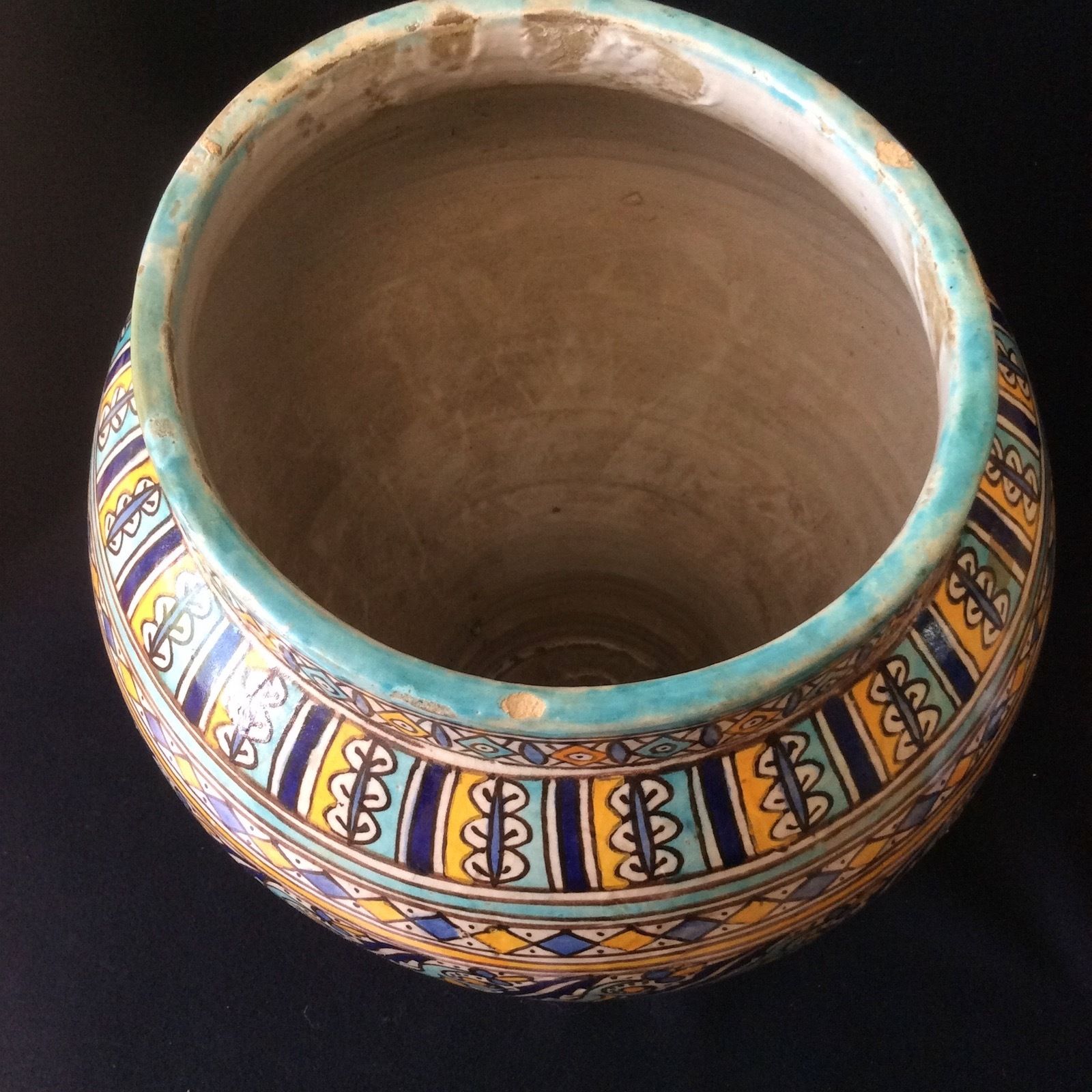Fez Morocco great Khabya Jarre in earthenware H 44.5 cm late 19th 19th century