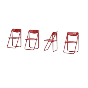 4 chaises pliantes en - rouge