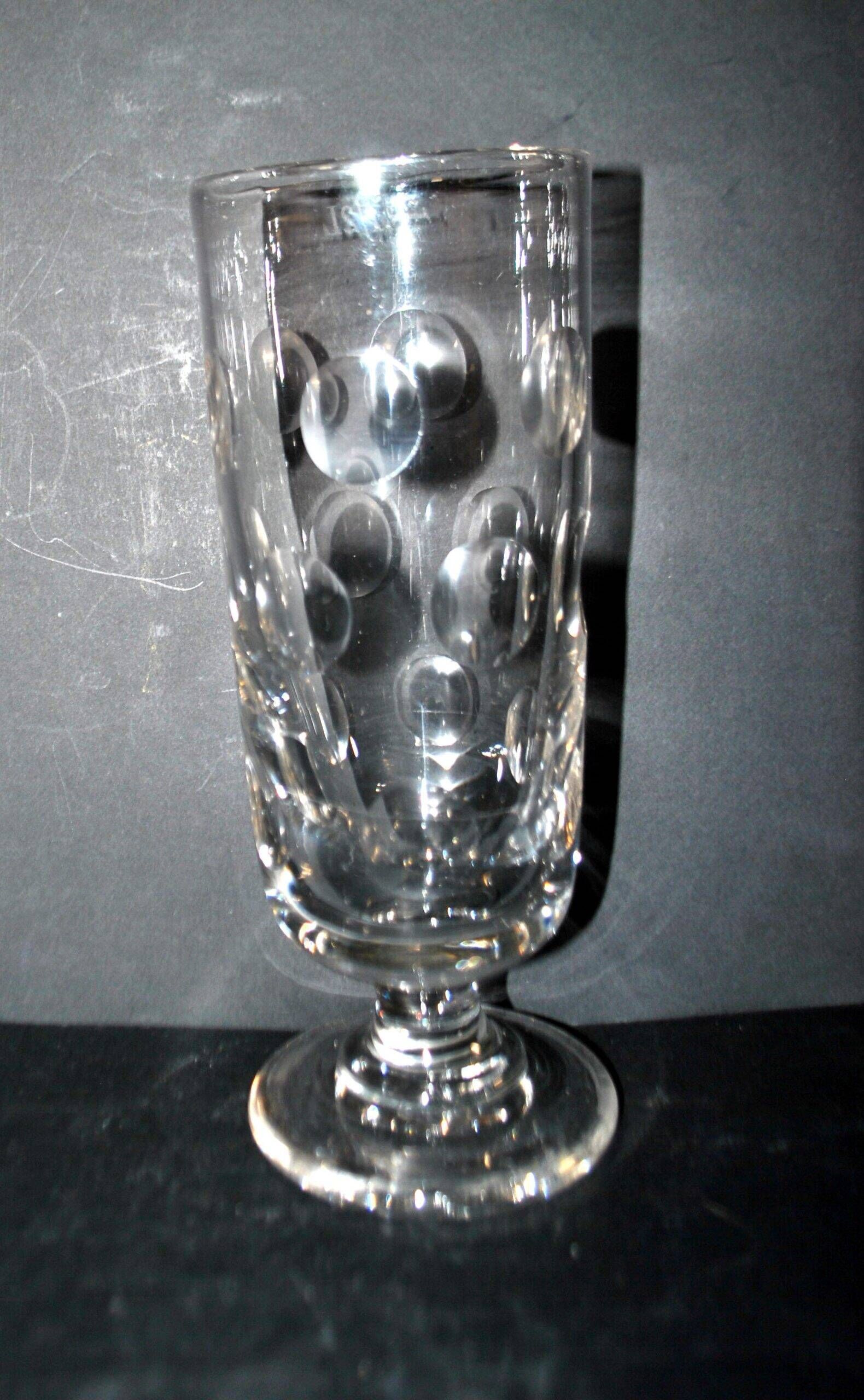 Antique thick cut glass beer mug – 50cl Bock BISTROT 1900 pint