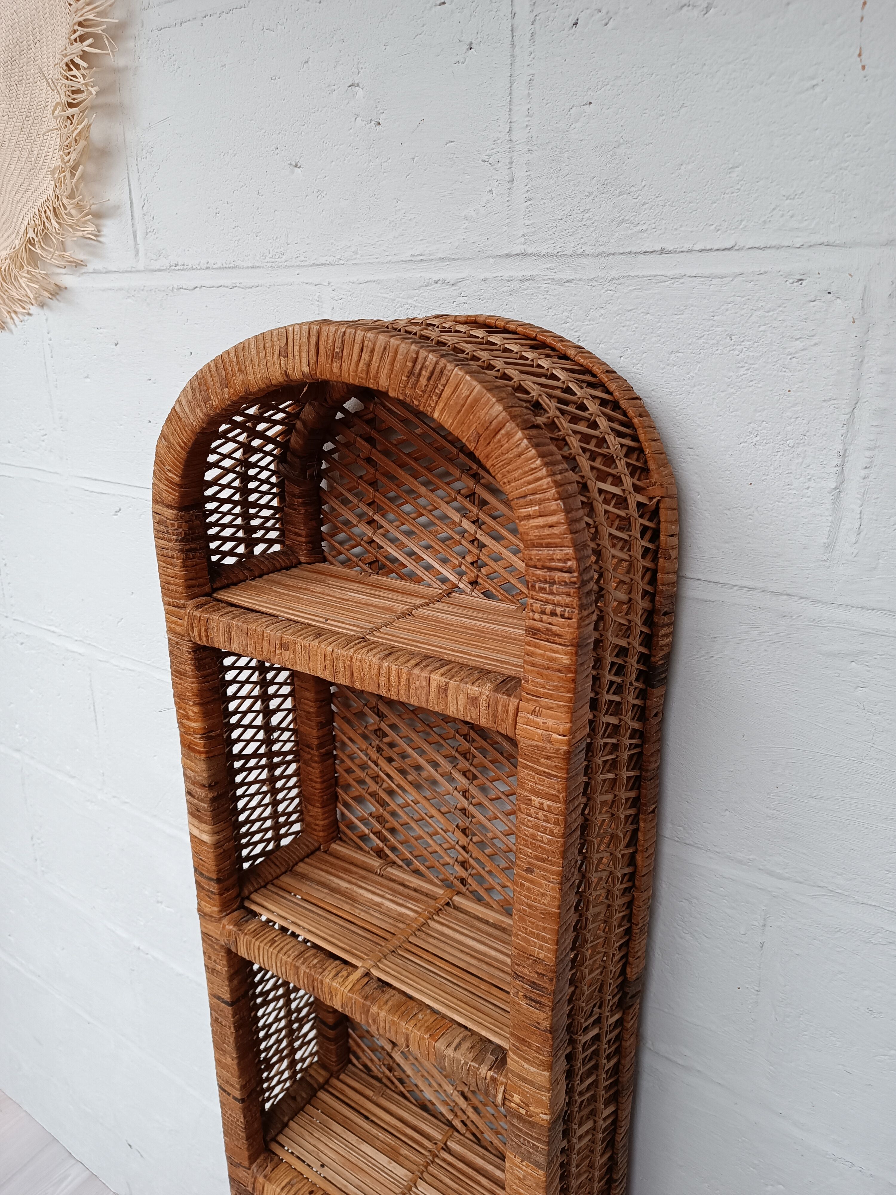 Rattan shelf bookcase