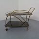 Mid-Century French Brass & Glass Serving Bar Cart, 1960s