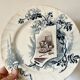 Set of 12 plates Terre de Fer, model Cartels, Creil & Montereau, 1900
