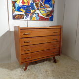 Scandinavian vintage dresser from the 60s teak feet compass
