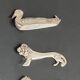 8 various animal knife holders in silver metal