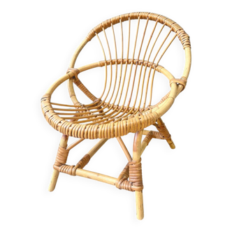 Fauteuil enfant en rotin vintage, 1960