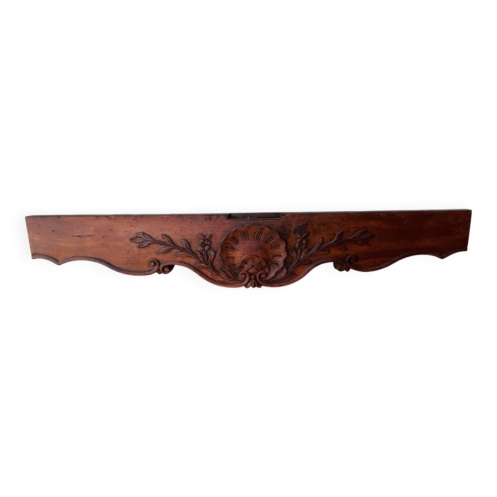 Massive walnut fronton from the 19th century