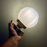 Vintage globe wall / ceiling light in white opaline