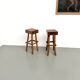 Pair of brutalist bar stools, France, 1950s