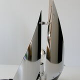 Vintage sailboat lamp 1970 chrome