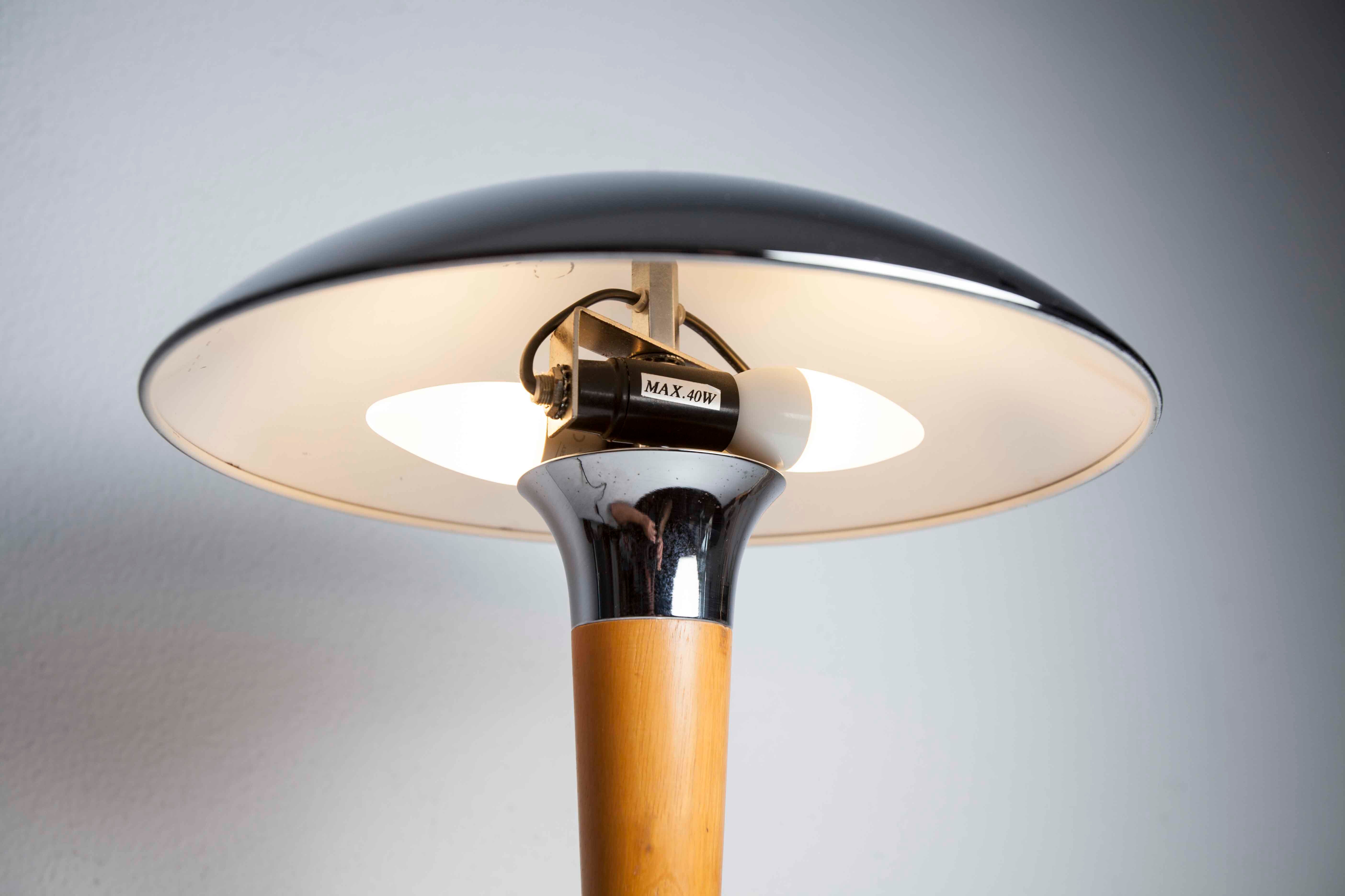 Liner lamp 1980 wood and chrome