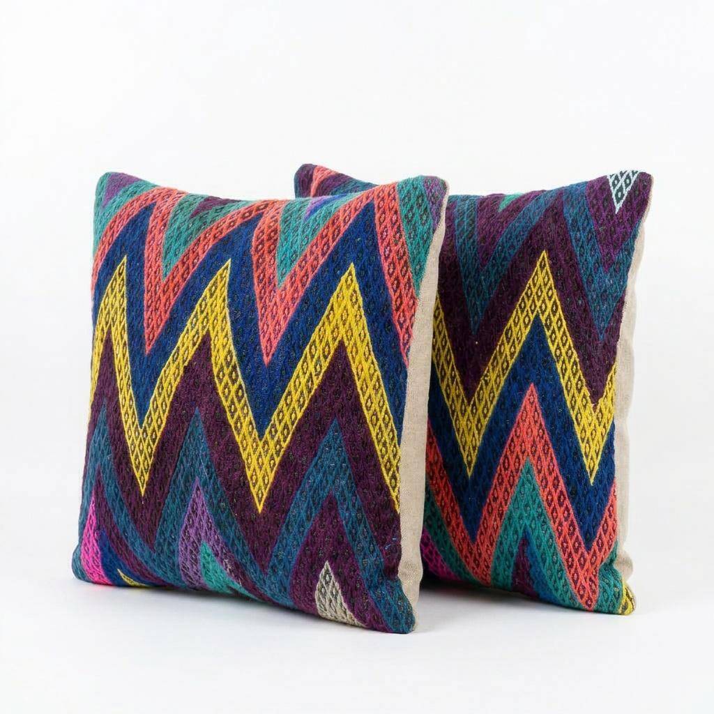 Set of 2 vintage kilim cushion covers 48x51 cm